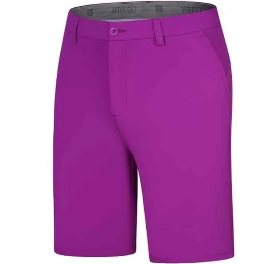 Purple Flat Front Shorts with Smooth Fabric